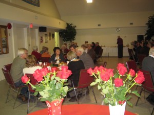 Flowers on the table at the EKMHA Volunteer Appreciation Dinner