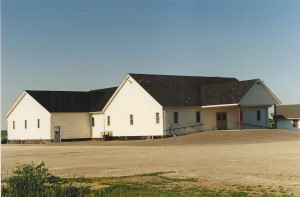 Large whie frame church