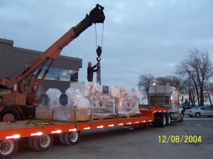 Engines being received for thr vessll