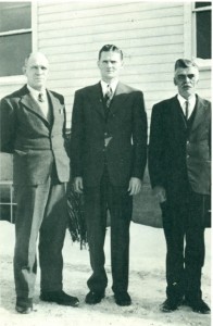 1947 Executive of Church Council. Jacob F. Willms, chairman; Jake  Founk, treasurer; Jacob F. Toews, secretary.  