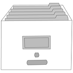 Black and white box from a card catalogue