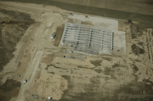 Aerial view of Uni-Fab under construction